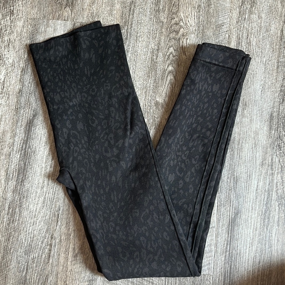Spanx Look at Me Now Leggings in Black Animal Print Size Small